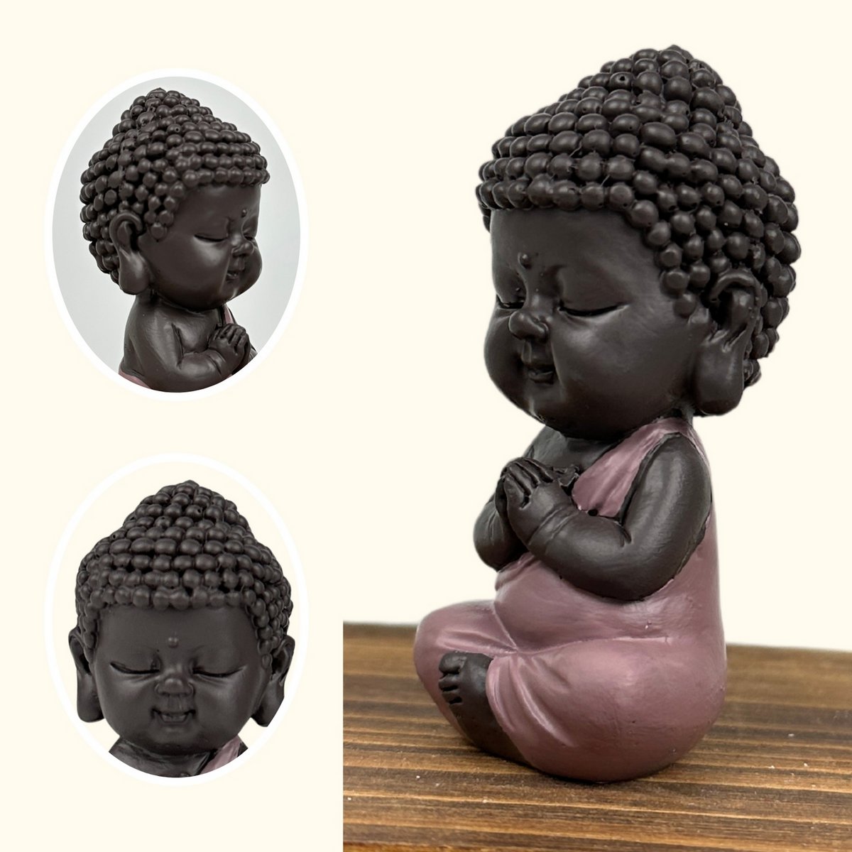 Buddha Statuette – Pink Toga – Zen and Feng Shui Decoration – Spiritual and Relaxed Atmosphere – Decorative Gift Idea