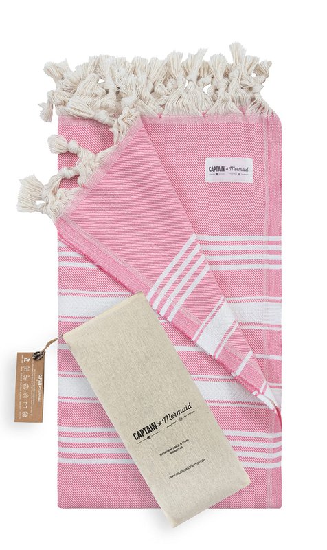Captain & Mermaid® Strandtuch Basic 170x100cm (Rosa)