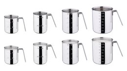 Polished stainless steel measuring cup 1 liter