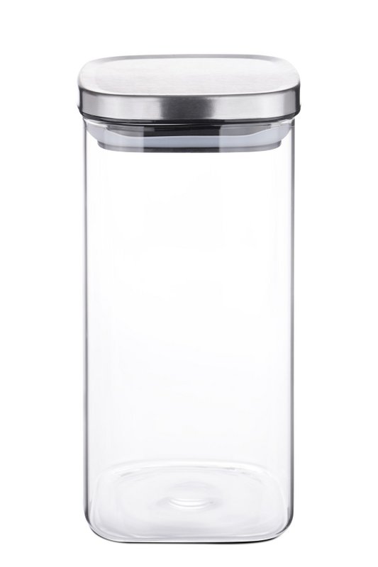 Storage jar glass rectangular 1500 ml