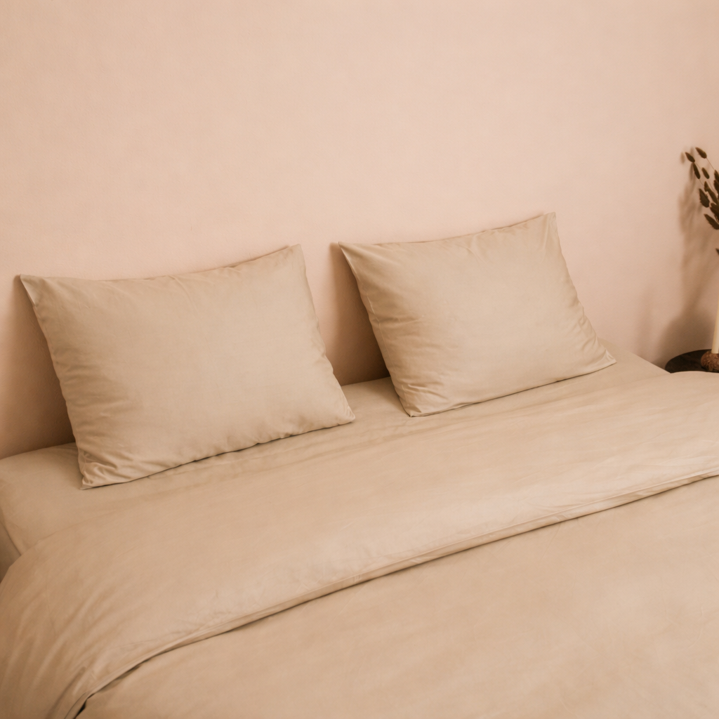 Housse de couette - Satin de coton 400 fils au pouce - Beige Please!