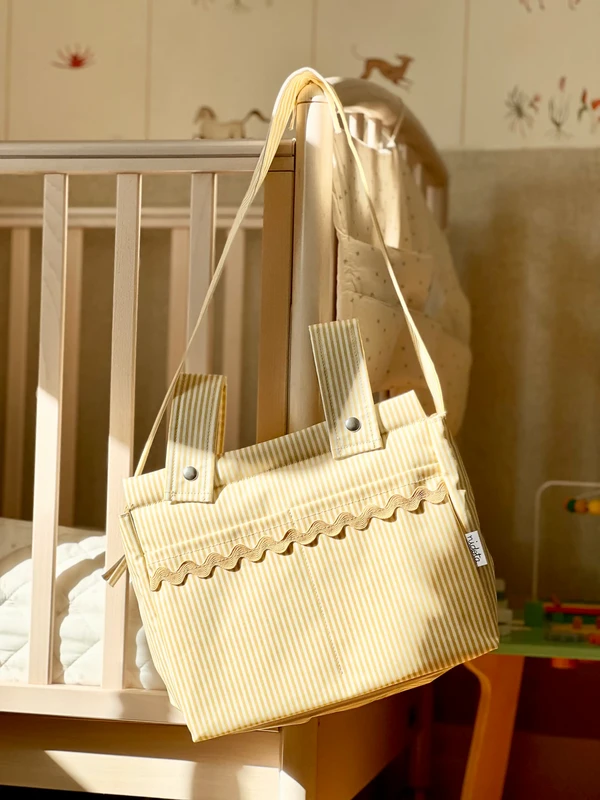 Kinderwagen-/Wickeltaschen Klassische Baumwolle, beschichtet in Blaugrau