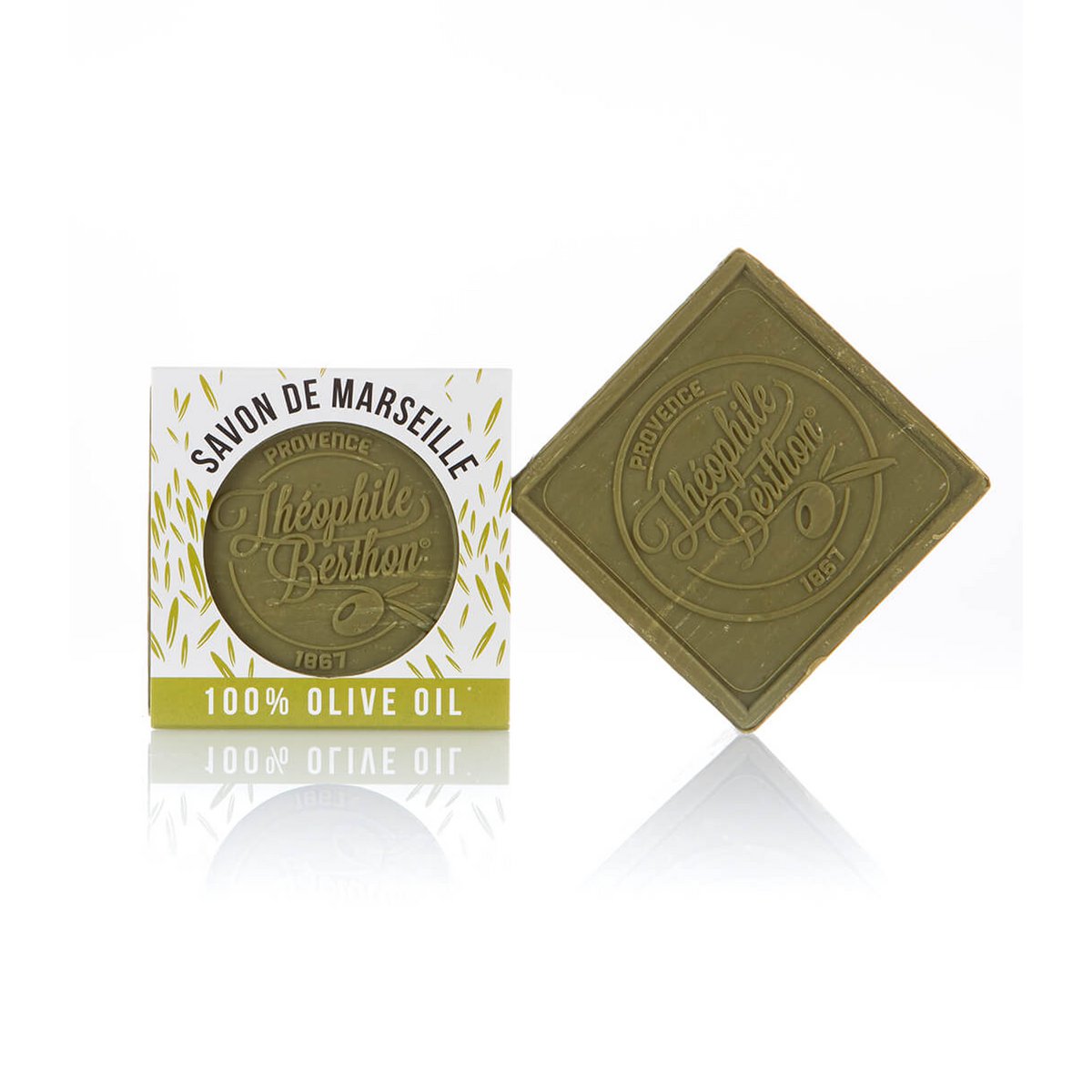 Jabón tradicional de Marsella 100% aceite de oliva. Sin perfume ni conservante. Cuadrado 100g