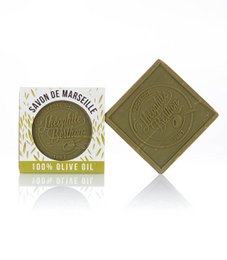 Sapone tradizionale di Marsiglia 100% olio d'oliva. Senza profumo né conservante. Quadrata 100 g