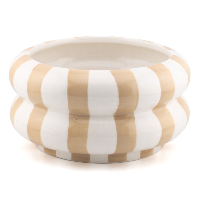 Aardewerk schaal striped drab