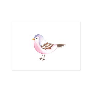 Ansichtkaart (A6) met vogeltje in pastelkleuren