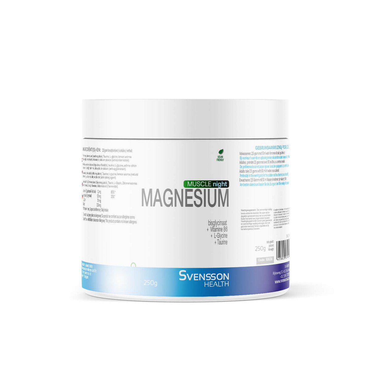 Magnesio en polvo - 250 gramos - Citro Fabor - Vegan