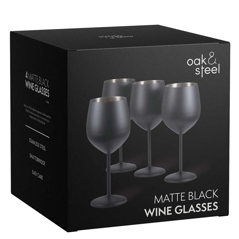 Wine glass matt black 4x50cl