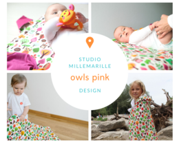Burp Cloth OWL PINK