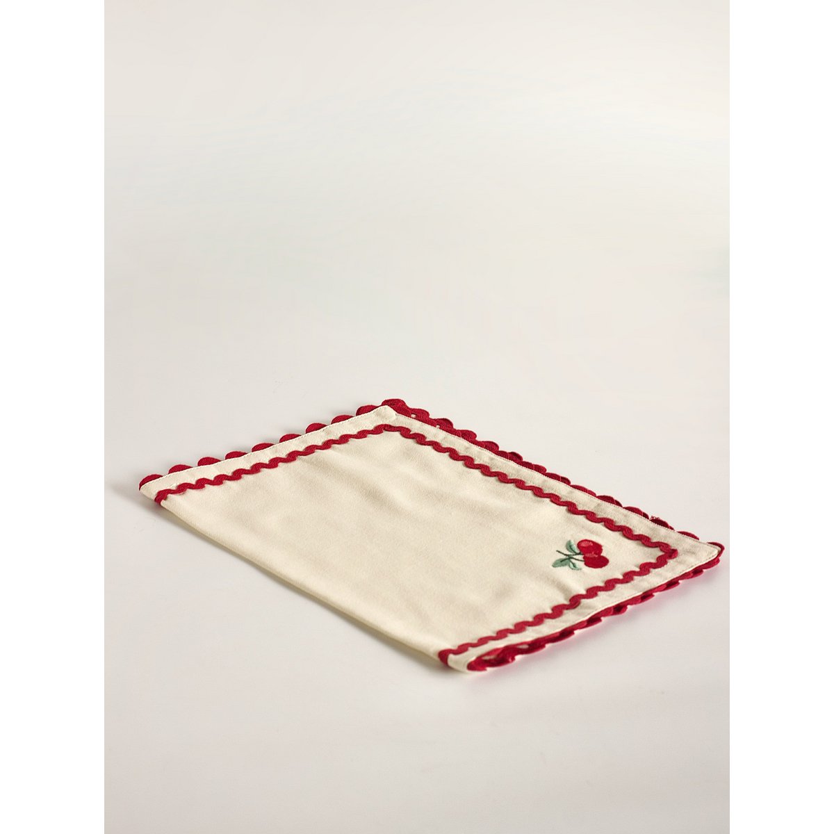 Tovagliette ricamate Cherry Crush - Set di 6