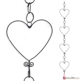 Wire garland - Heart - Pink - to hang