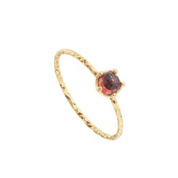 Yellow gold plated garnet ring