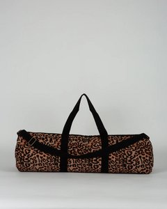 Leopard quilted fabric yoga bag