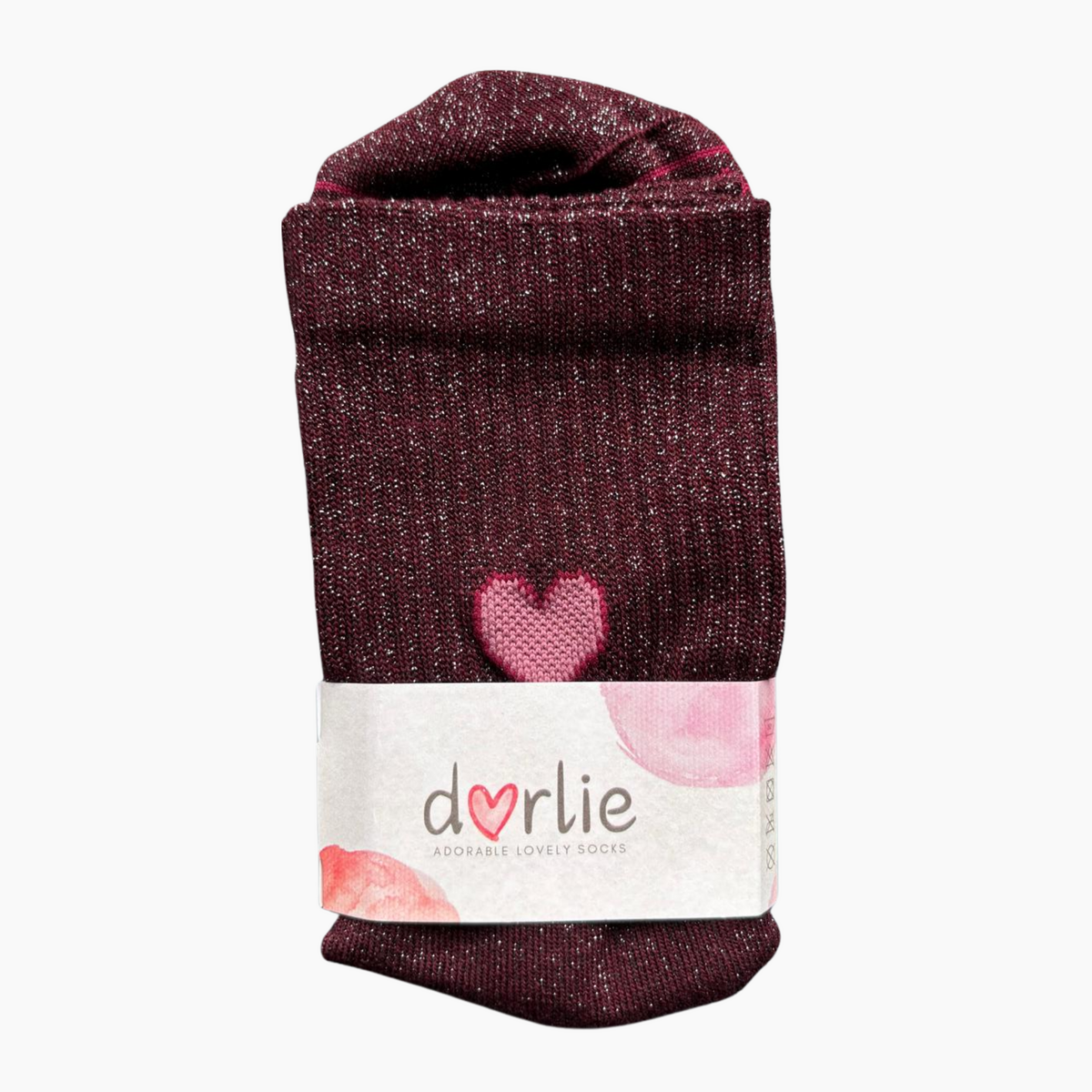 Glitter socks Big Love Plum
