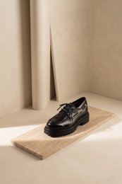 SAILOR BLACK – Leren bootschoen met dikke zool