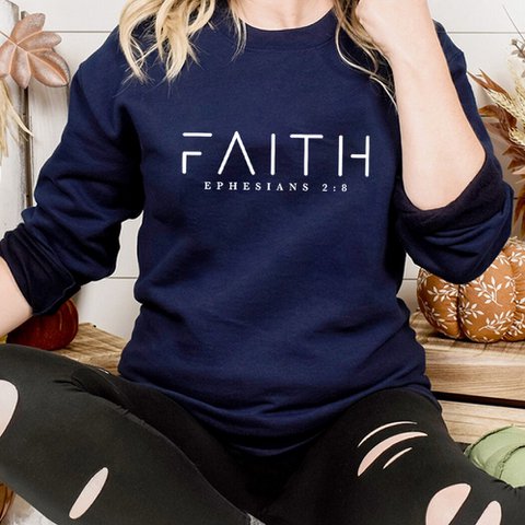 Trendy Faith Sweatshirt Bijbelvers Shirt Christelijke kleding