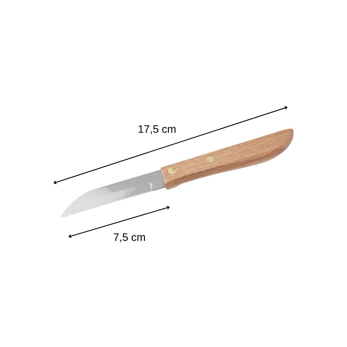 Sæt med 2 skæreknive med træskaft, 7,5 cm blad Nirosta Country