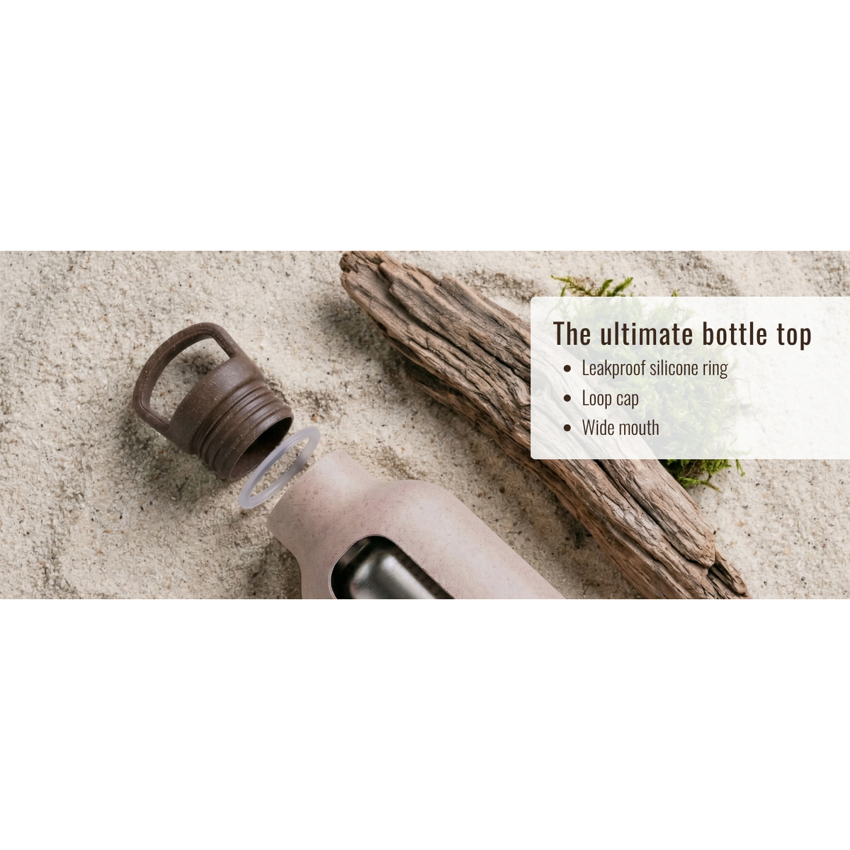 Ecofy Earth Friendly Eco Kildevandsflaske til kontor og skoler | Vandflaske i rustfrit stål til børn og voksne lavet med risskaller | Lækagesikker |1 enhed, 900 ml | TUV certificeret