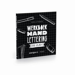 "Handlettering book with illustrations of lettering tools and techniques. Includes descriptions of colors, materials, styles, and shapes relevant to the product."
The image shows a book cover titled "Werkboek Handlettering" which appears to be a book about hand lettering techniques. The cover features illustrations of various lettering tools and materials. Based on the information provided, this book would likely contain relevant details about the colors, materials, styles, and shapes used in hand lettering that could be useful for generating text-based product descriptions for an e-commerce search. The description should be concise, focusing on the key details that would be most helpful for customers searching for products related to hand lettering.