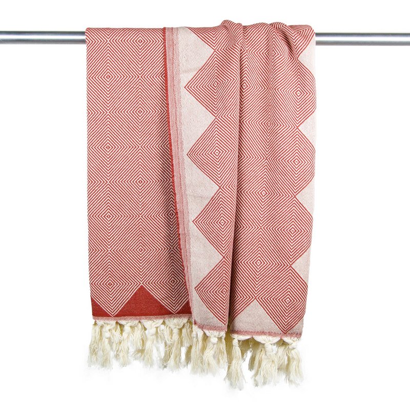Ręcznik Hamam bawełna organiczna Kestane Indian red