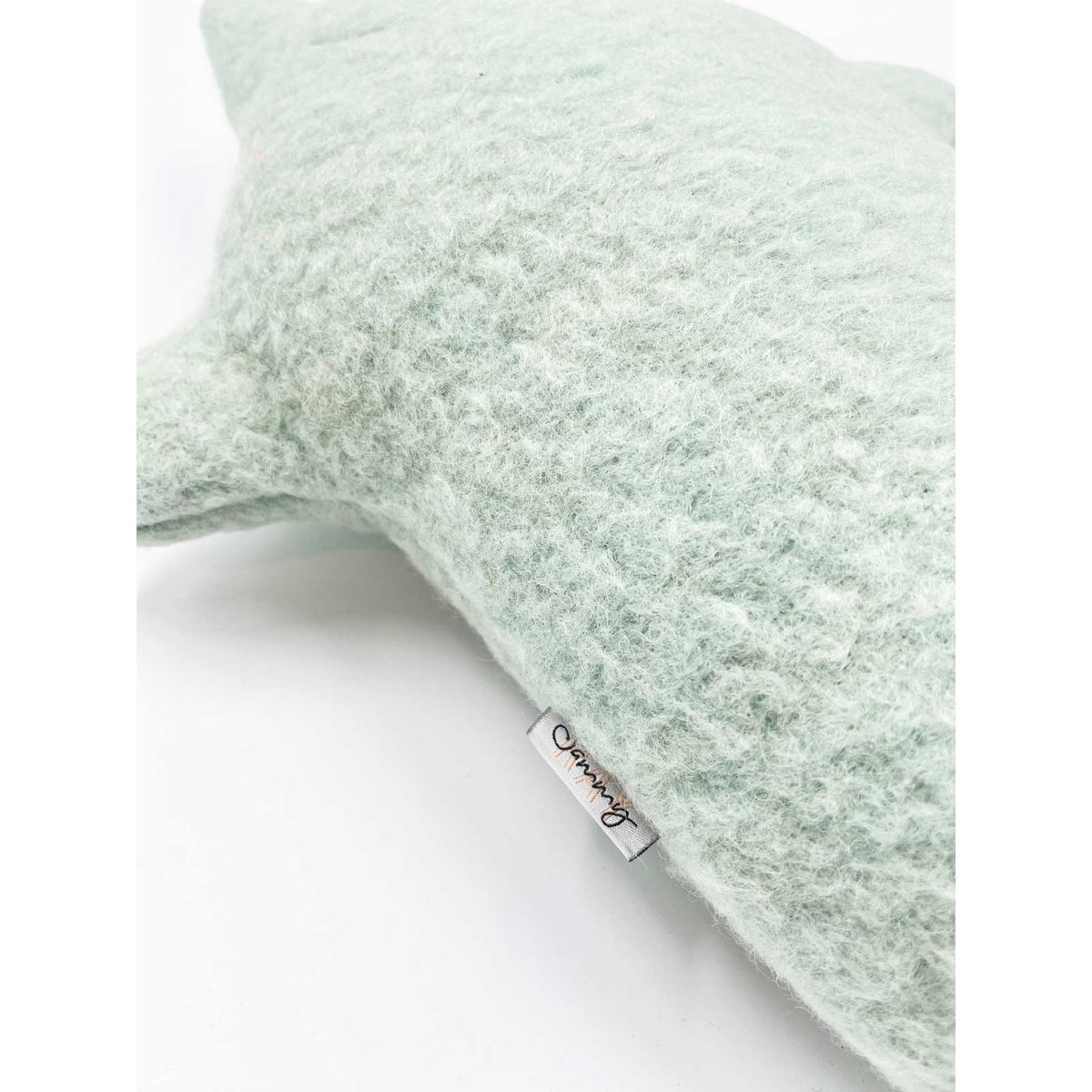 Hippo knuffel - Vintage wollen deken - Groen blauw