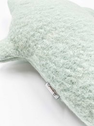 Peluche hipopótamo - Manta de lana vintage - Azul verde