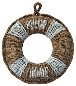 Lifebuoy wall/ hang decoration with rope' WELCOME HOME'