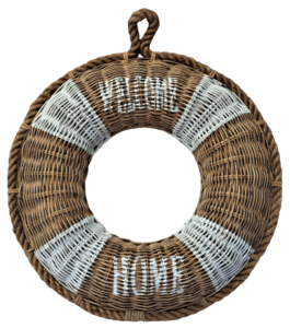 Lifebuoy wall/ hang decoration with rope' WELCOME HOME'