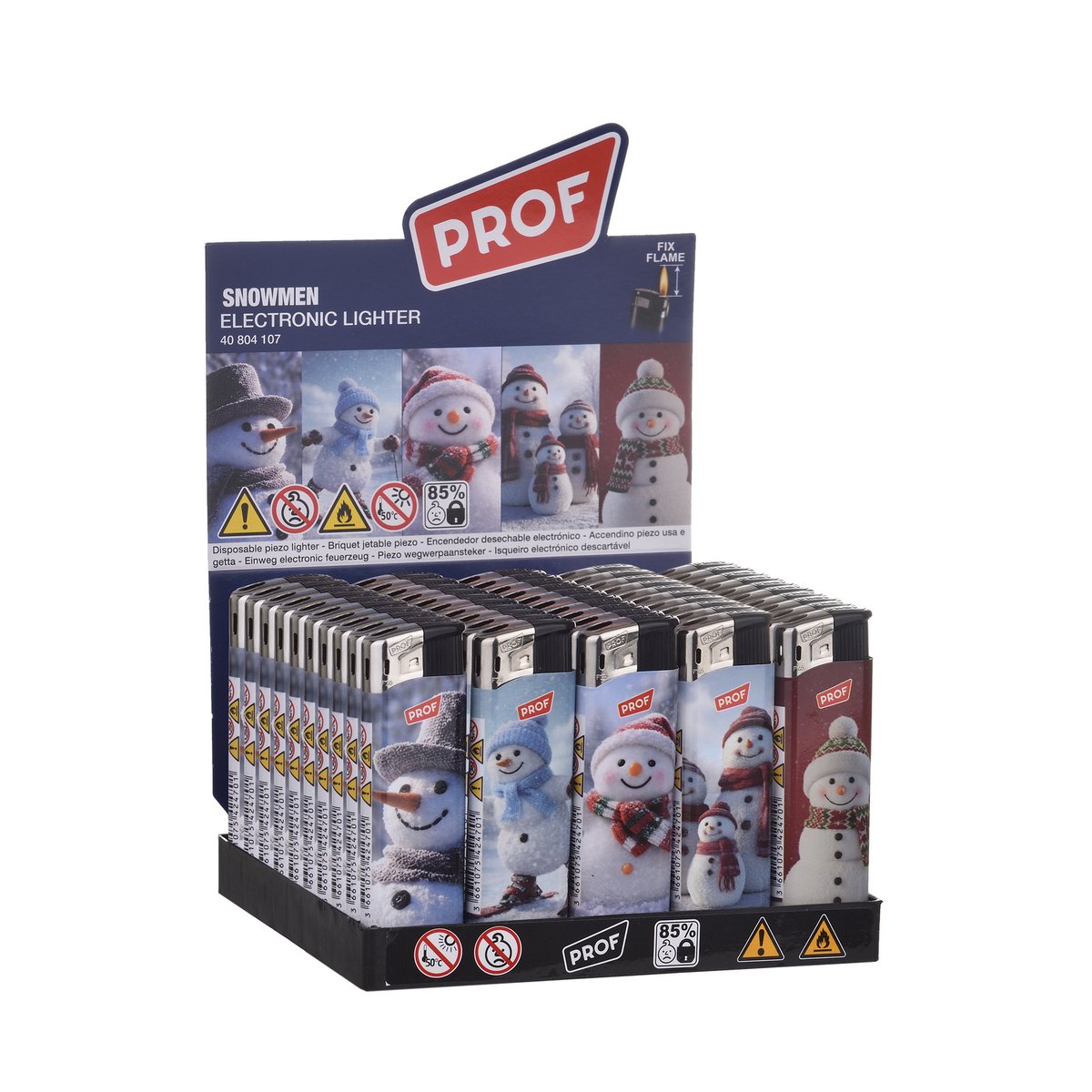 PROF Fix Flame Electronic Lighter Snowmen Pattern