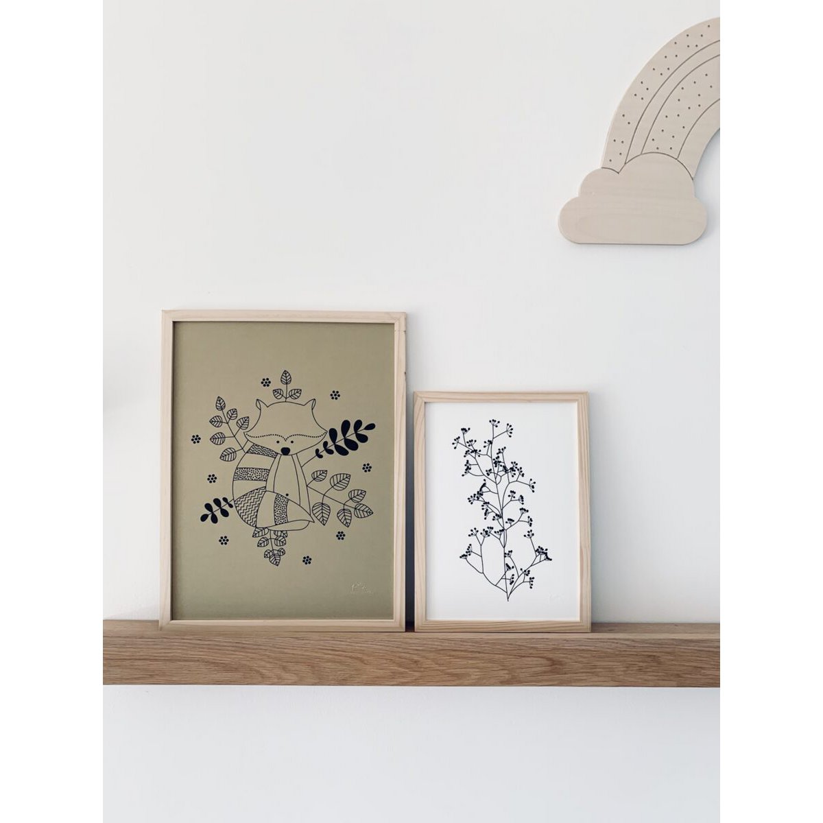 Gold paper poster - The raccoon