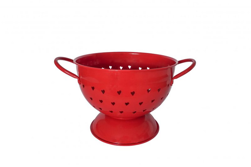 Passoire rouge avec coeurs 21 cm Isabelle Rose
