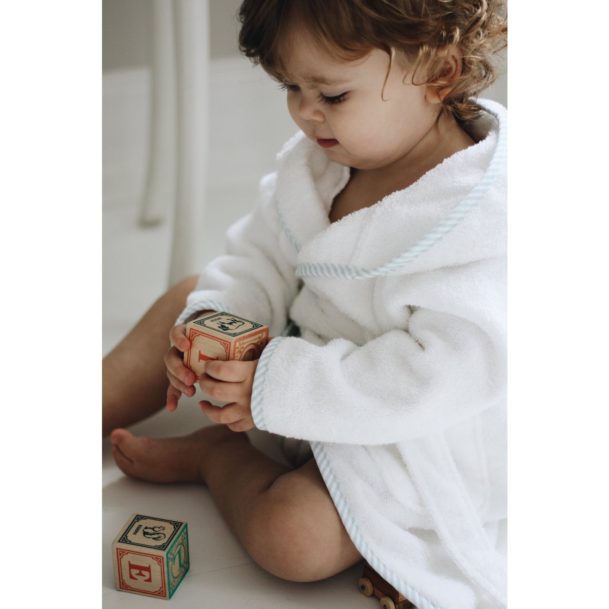 Bobbi Bathrobe - Pale blue stripe - Pale Blue Stripe