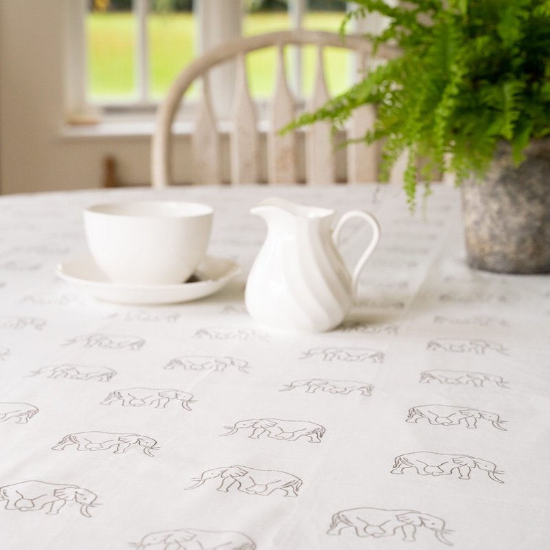 Grey Elephant Table Cloth