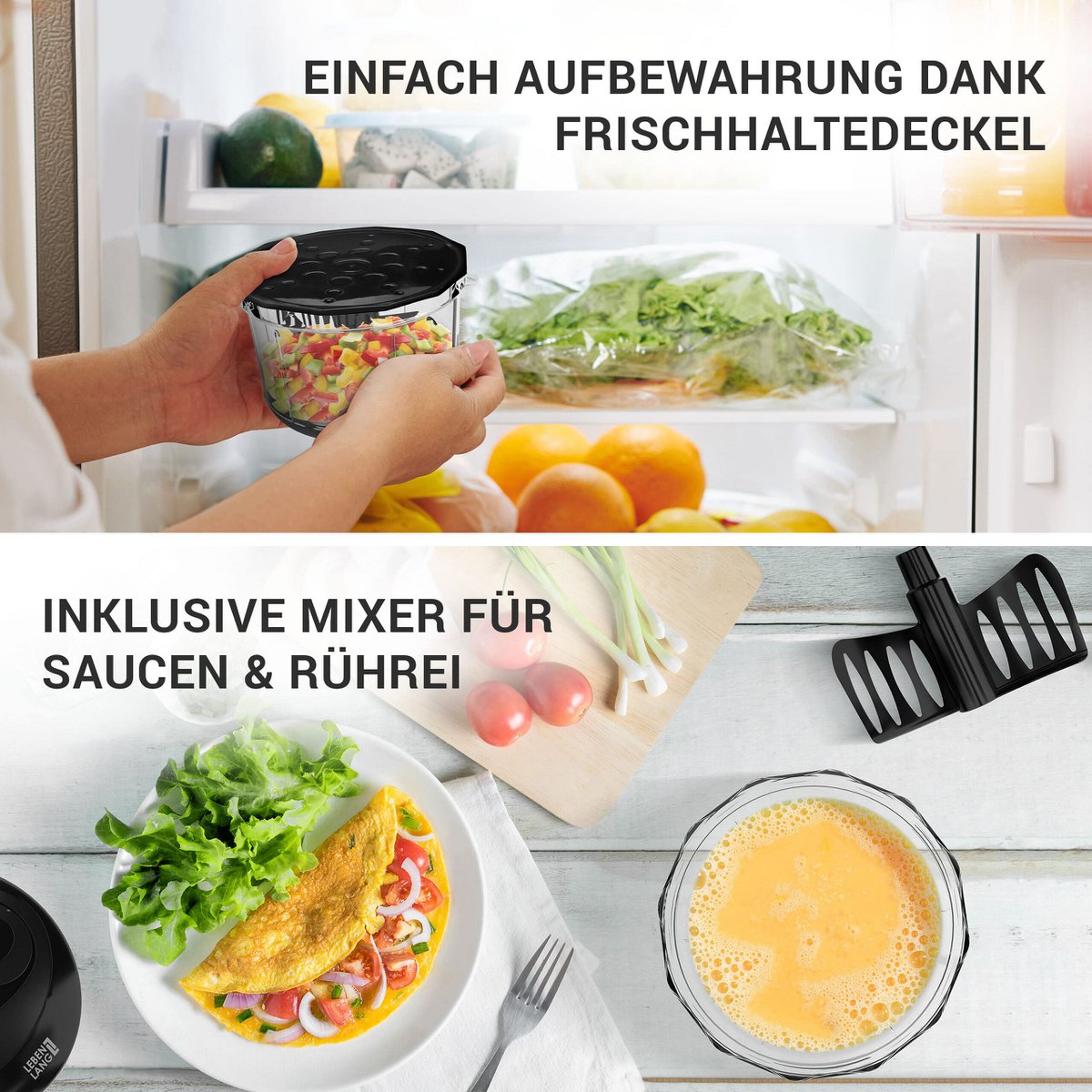 LIFETIME Vegetable & Onion Cutter - 1L Fruit Chopper Manual & BPA-Free | Black for cutting onions garlic | Multifunctional chopper kitchen vegetable cutter multi-chopper
