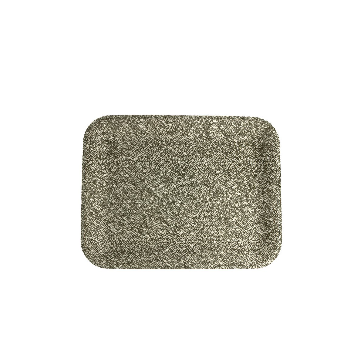 Tablette plate grande green en cuir synthétique vert