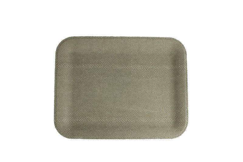 Tablette plate grande green en cuir synthétique vert