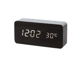 Despertador de madera grande Negro