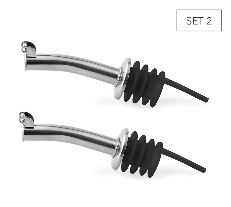 Bottle pourer stainless steel / plastic - set 2