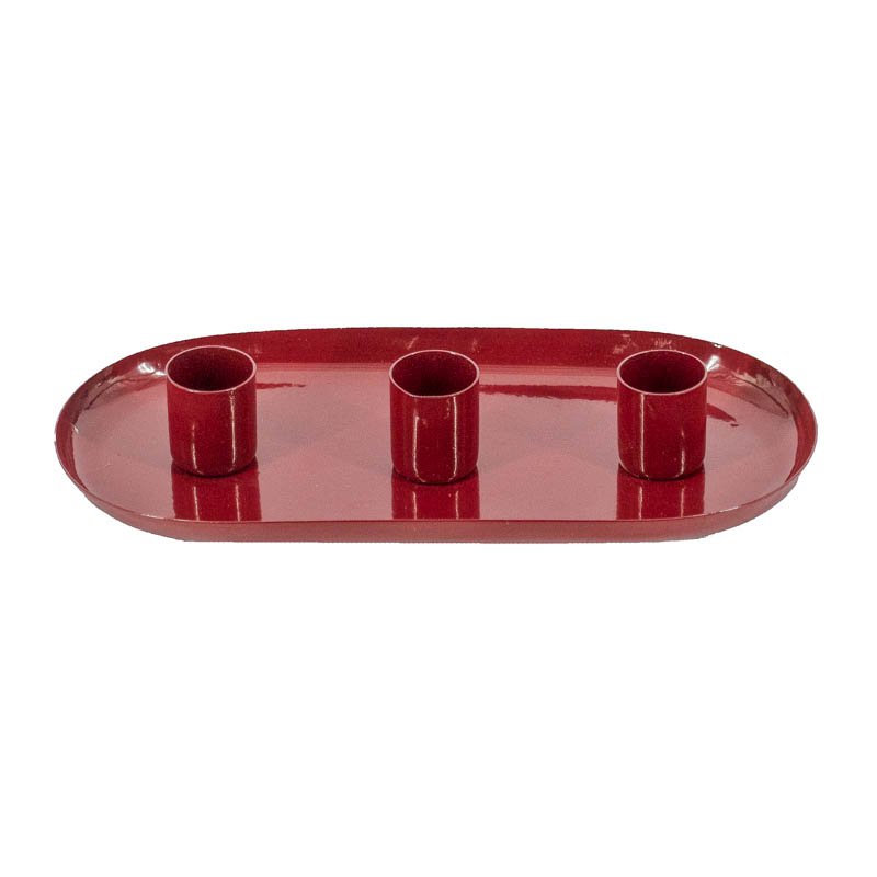 Candle stand Set Oval Maroon
