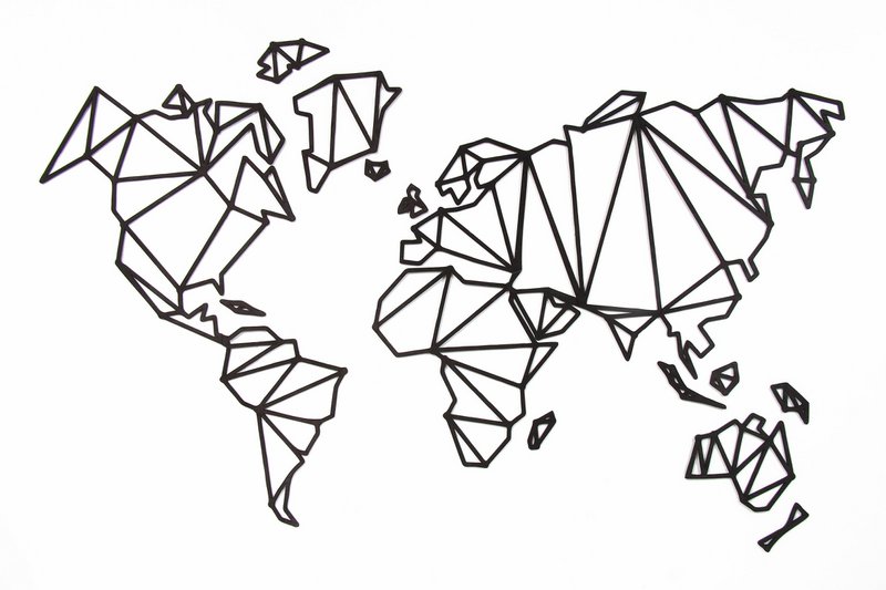 Wooden World Map, Wood wall world map