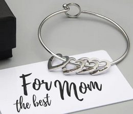 Love Bracelet Peach Heart Name Lettering Titanium stalen armband