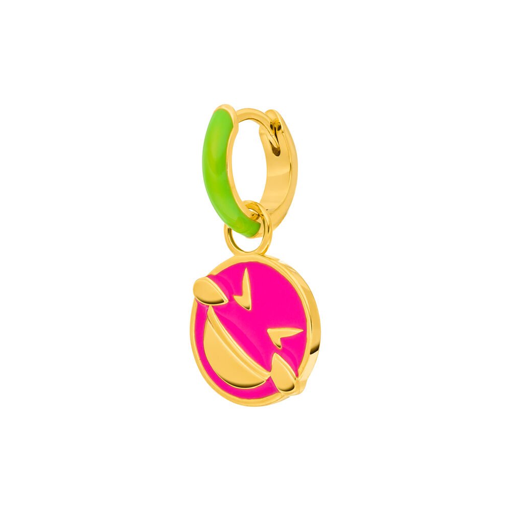 Enkele Creoolse "LOL" EMOJI, 18 K geelgoud verguld