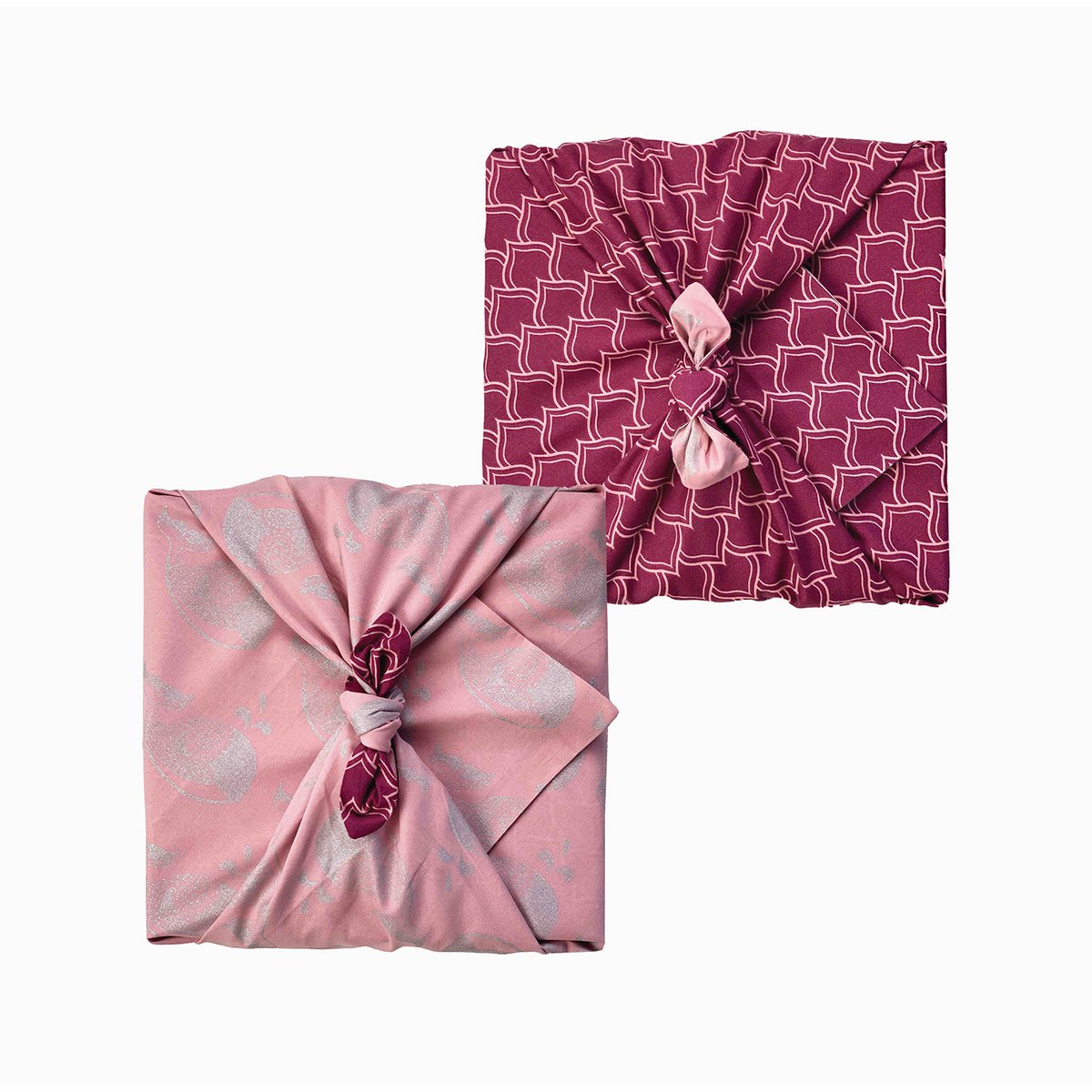 9 -teiliges Bündel Furoshiki - Burgunderbögen & Rouge Silberwale