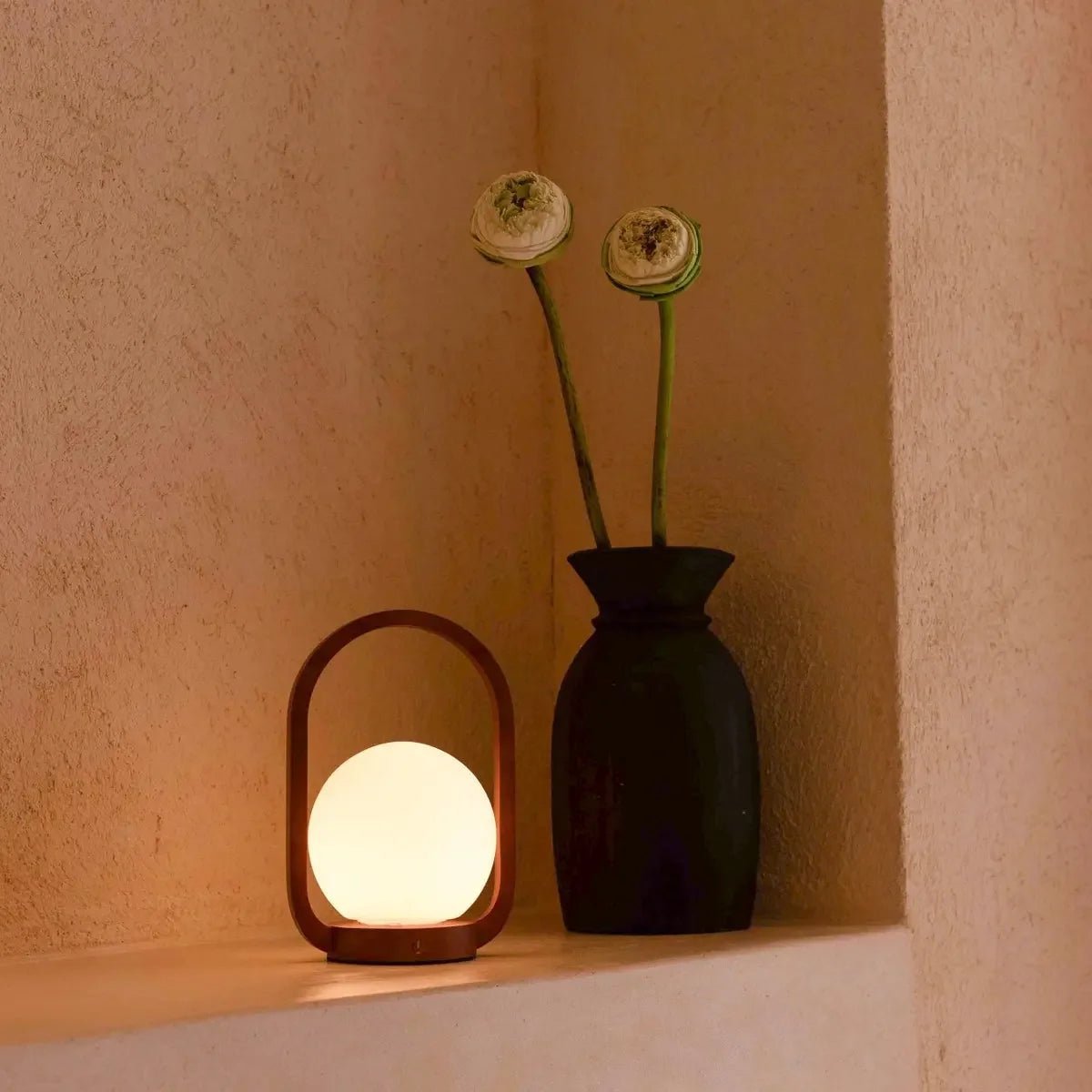 Skye Chestnut Brown Wooden Cordless Lamp