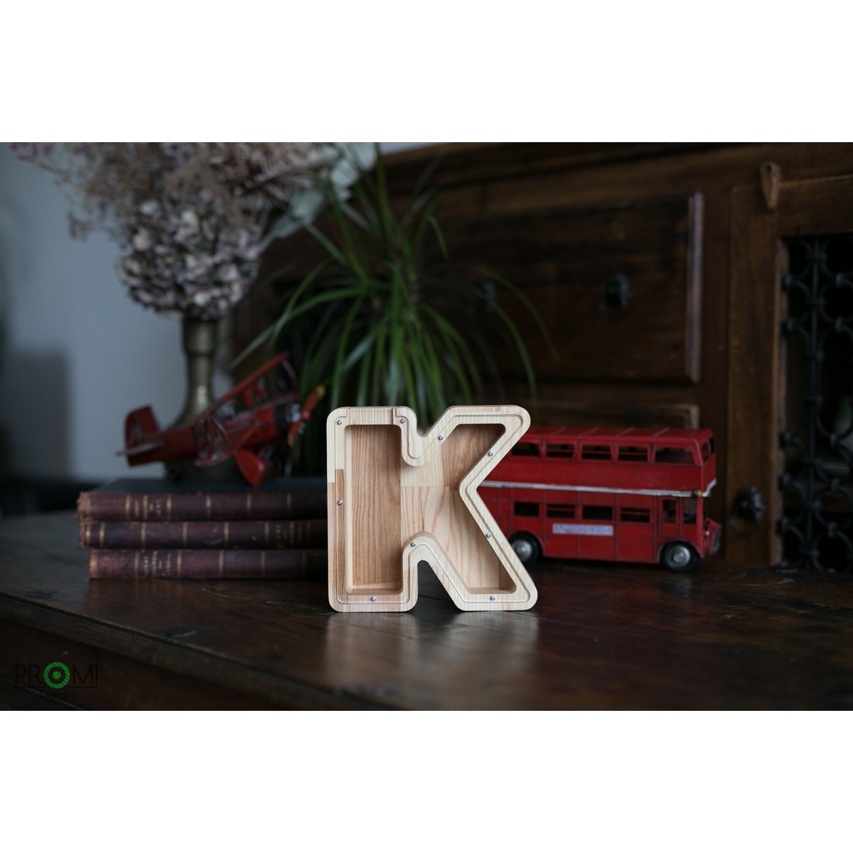 Wooden Piggy Bank Lille, brevpengebank, møntkasse, træboksepenge, sparer pengeboks