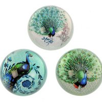Paperweight Peacock, 3 assorted