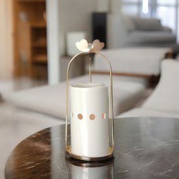 Brûle Parfum Série Inspiration – Cinco – Bougeoir, Fondant Cires Parfumées – en Céramique et Métal – Diffusion Douce – Idée Déco