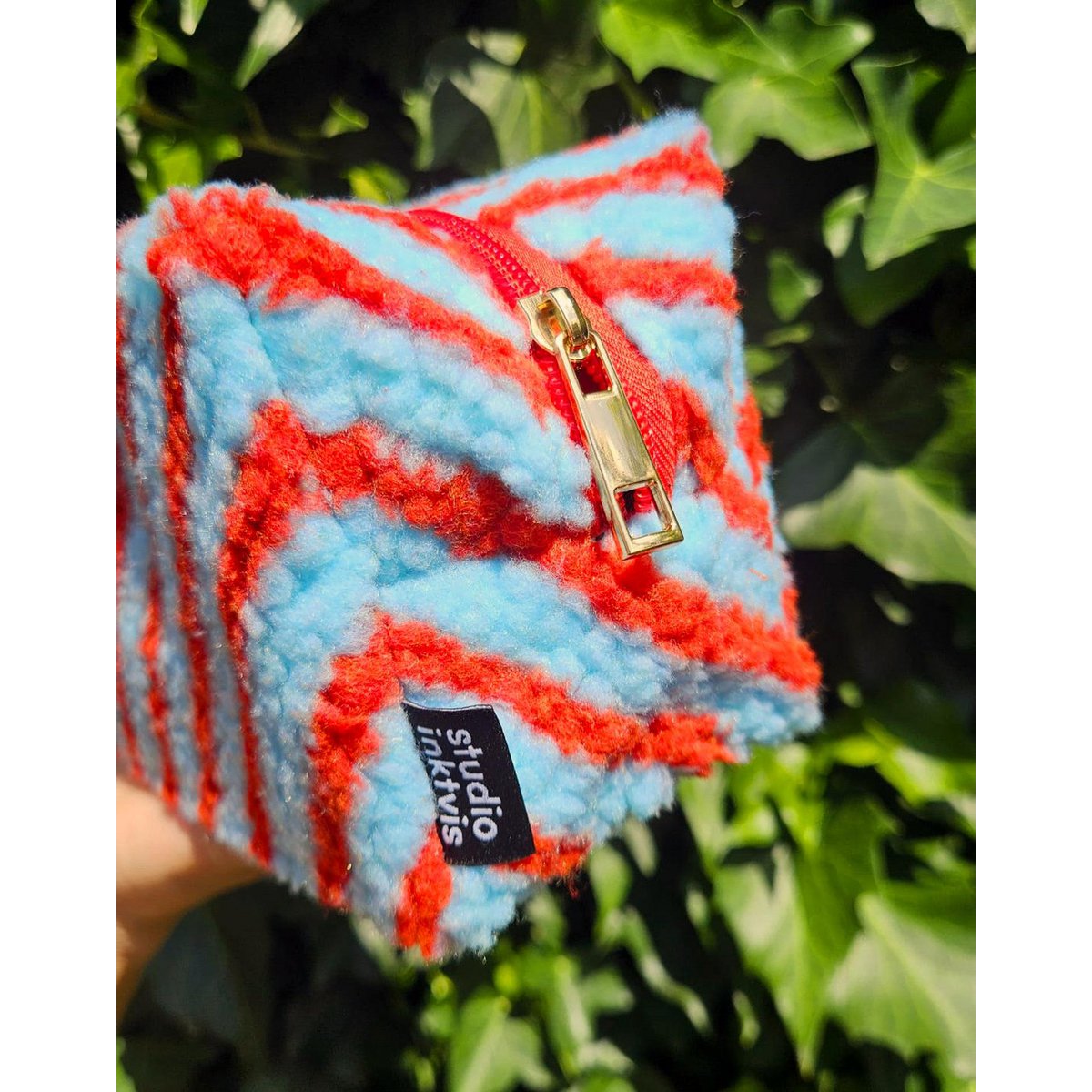 Bag Very Demure Red Light Blue Stripe from Teddy Fabric