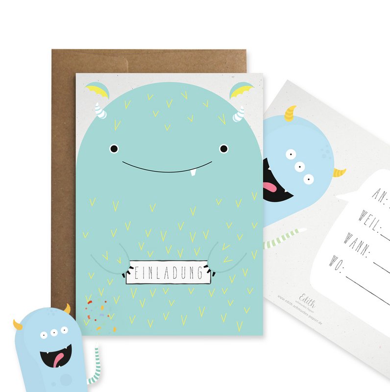 "Monster Party" invitation set