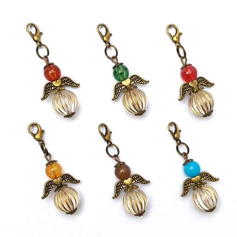 Schutzengel „Gesa“ Schlüsselanhänger, 6er-Set, bronzefarben